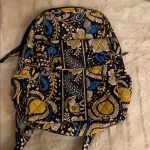Blue, yellow, and white Vera Bradley backpack :)